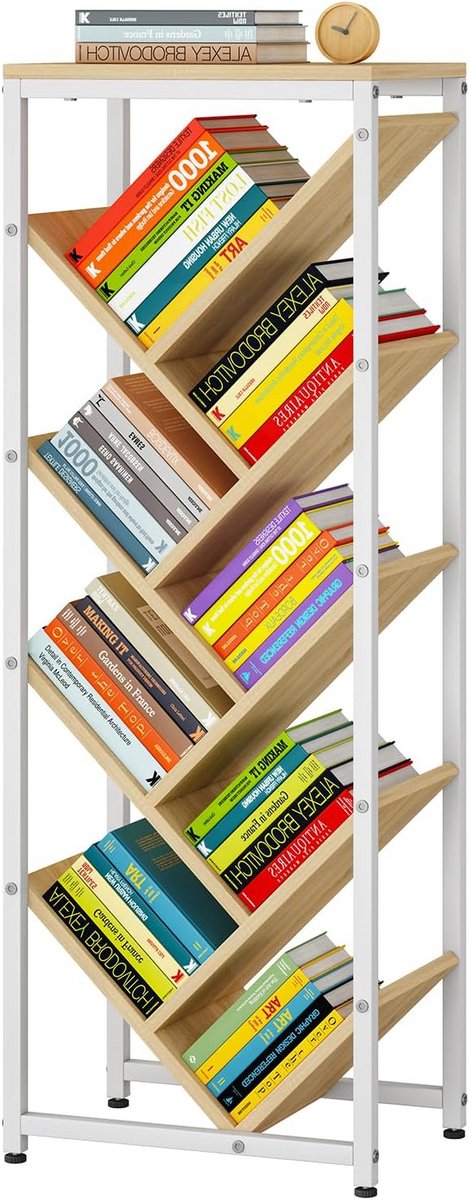 Boomboekenplank - Boekenkast Hout - Opbergen Boeken - Boomvormig Ontwerp - 37.5 x 23 x 106
