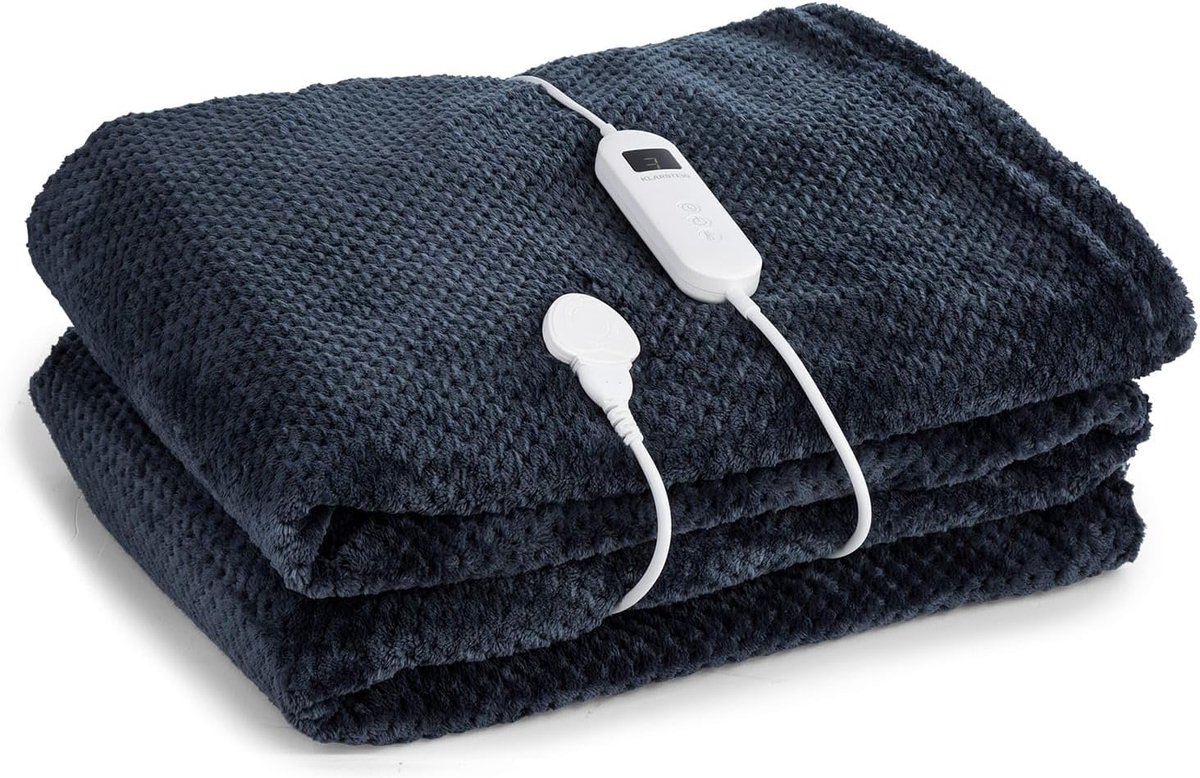 Elektrische Deken - Verwarmde Plaid - Lekker Warm - 9 Warmtestanden - 200x180 cm - Grijs