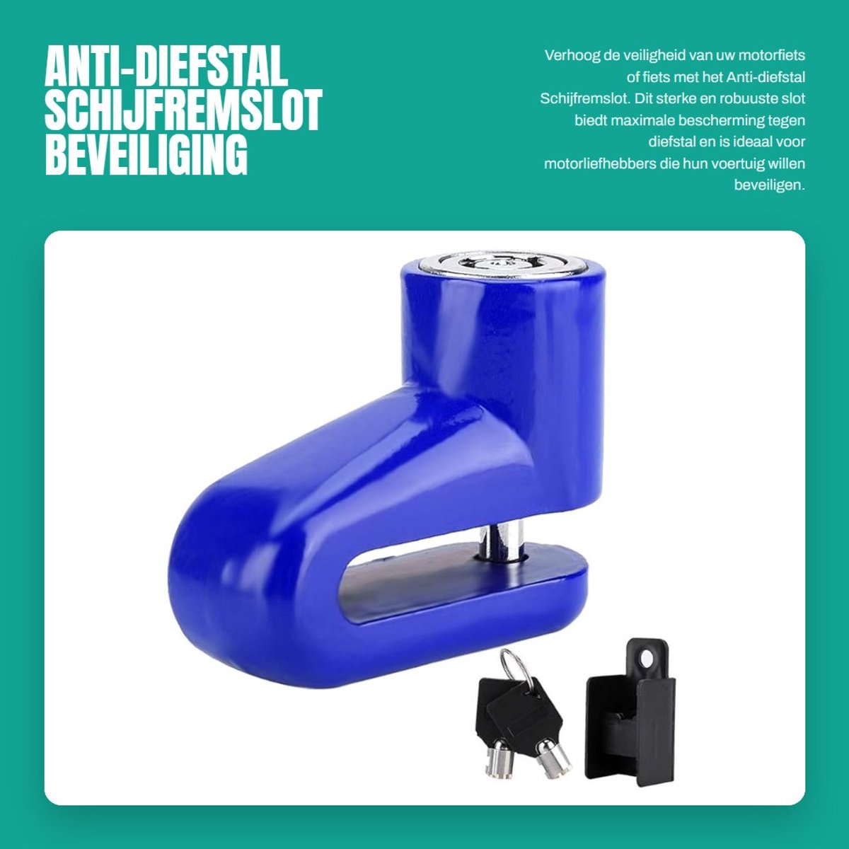 Dailygoods- Schijfremslot met alarm - Anti-diefstal Motorfiets - Heavy-duty Beveiliging - Duurzaam Slot - Sleutelloos Vergrendelen - Speciale Disc Rotor Lock