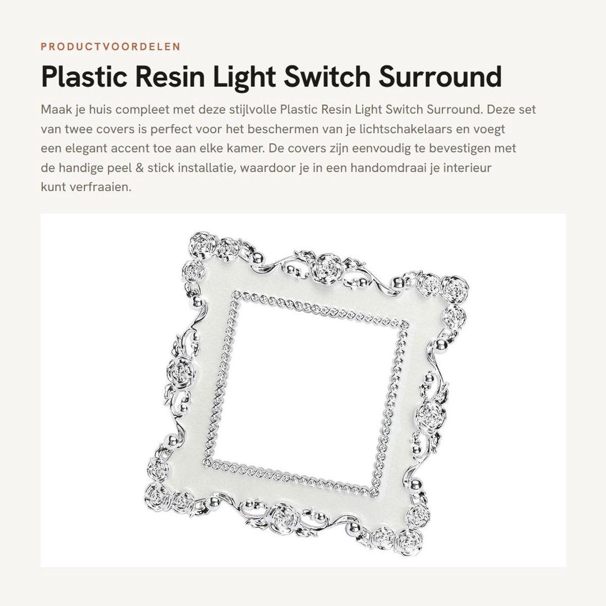 Dailygoods - Plastic Resin Light Switch Surround - Beschermende Cover - Wit - Switch Panel Cover - Decoratief en Functioneel - Geschikt voor Huishoudens