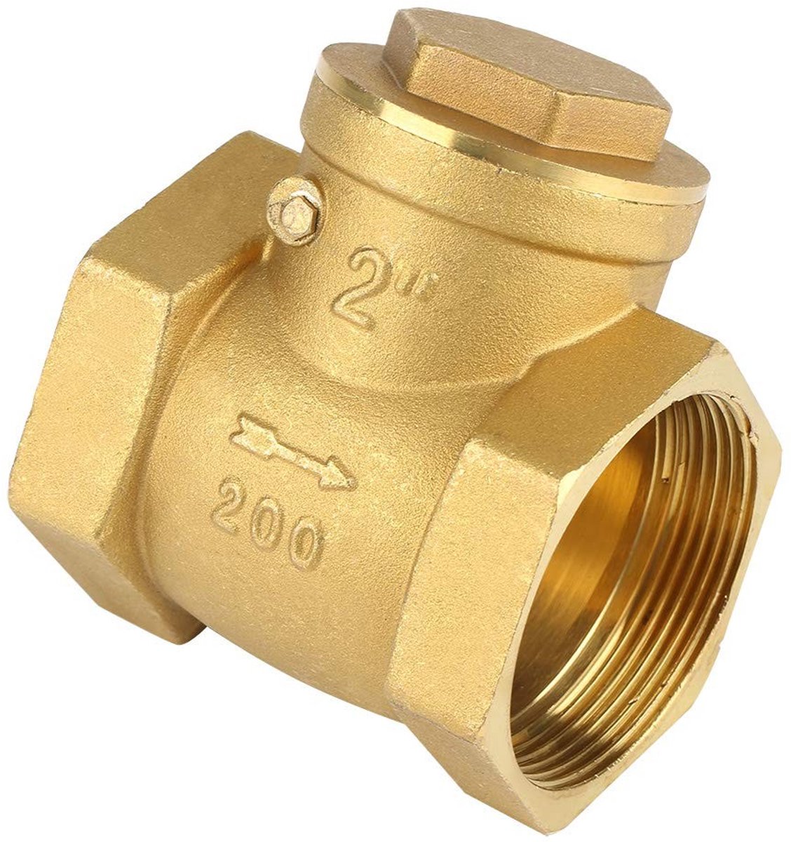 Dailygoods- Terugslagklep 50mm - Terugslagklep Messing - Voetklep - Terugslagventiel - Schokbestendig - 232 PSI - Niet-terugslagklep
