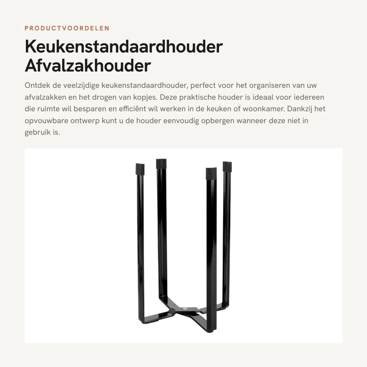 Dailygoods- Afvalzakhouder Multifunctioneel - Opvouwbaar - Vuilniszakhouder - Keukenstandaardhouder - Droogrek - Compact formaat