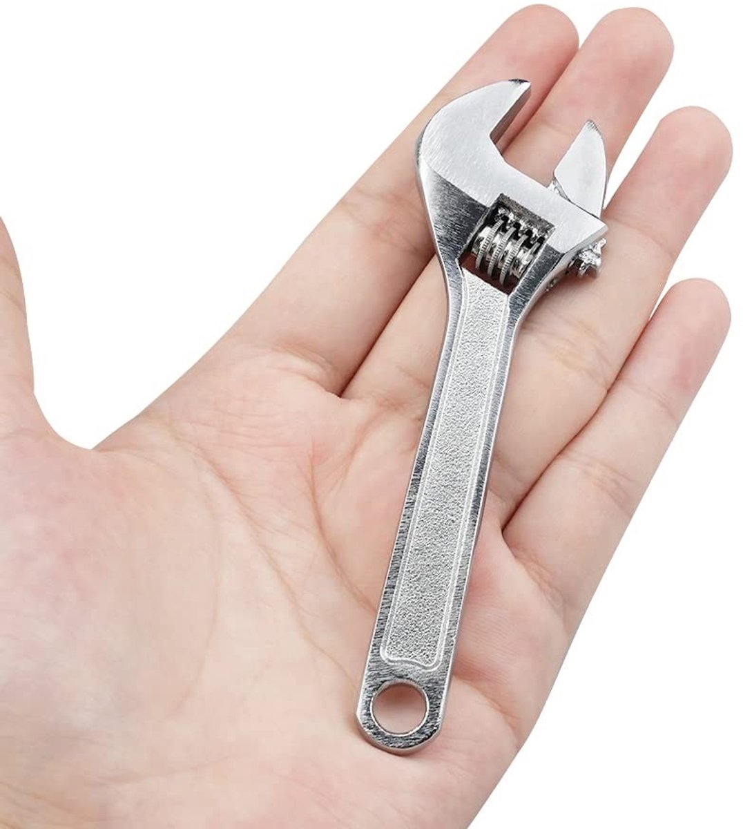 Dailygoods- Verstelbare Moersleutel 4 Inch - Mini Moersleutel - 45# Staal - Voor Onderhoud - Max. Opening 15mm - Slanke Kaken