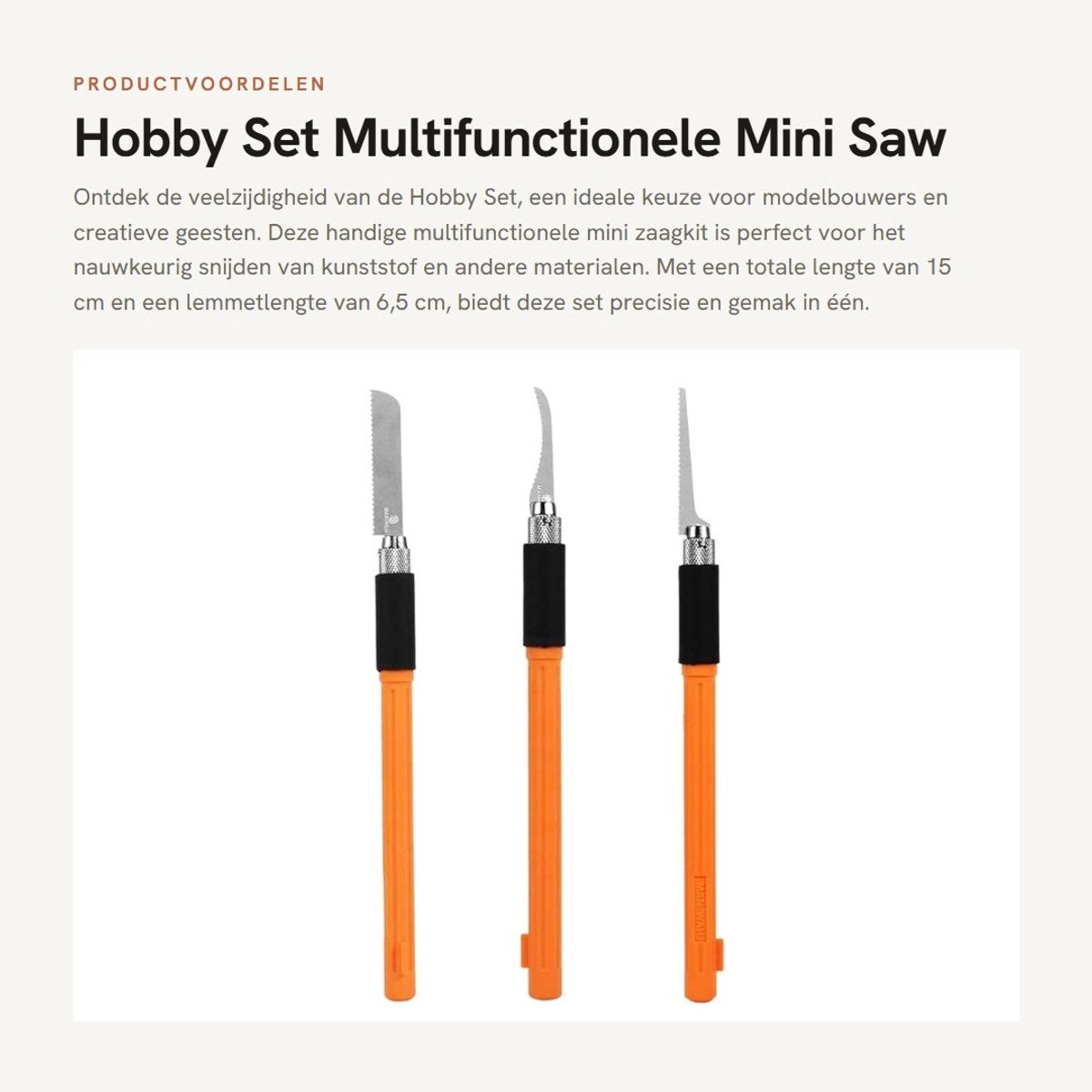 Dailygoods- Hobbyset Ultradun - Modelbouw Set - Multifunctionele Gereedschap - Slijtvast Staal - Lichtgewicht - Veilig in Gebruik - Modelbouwset