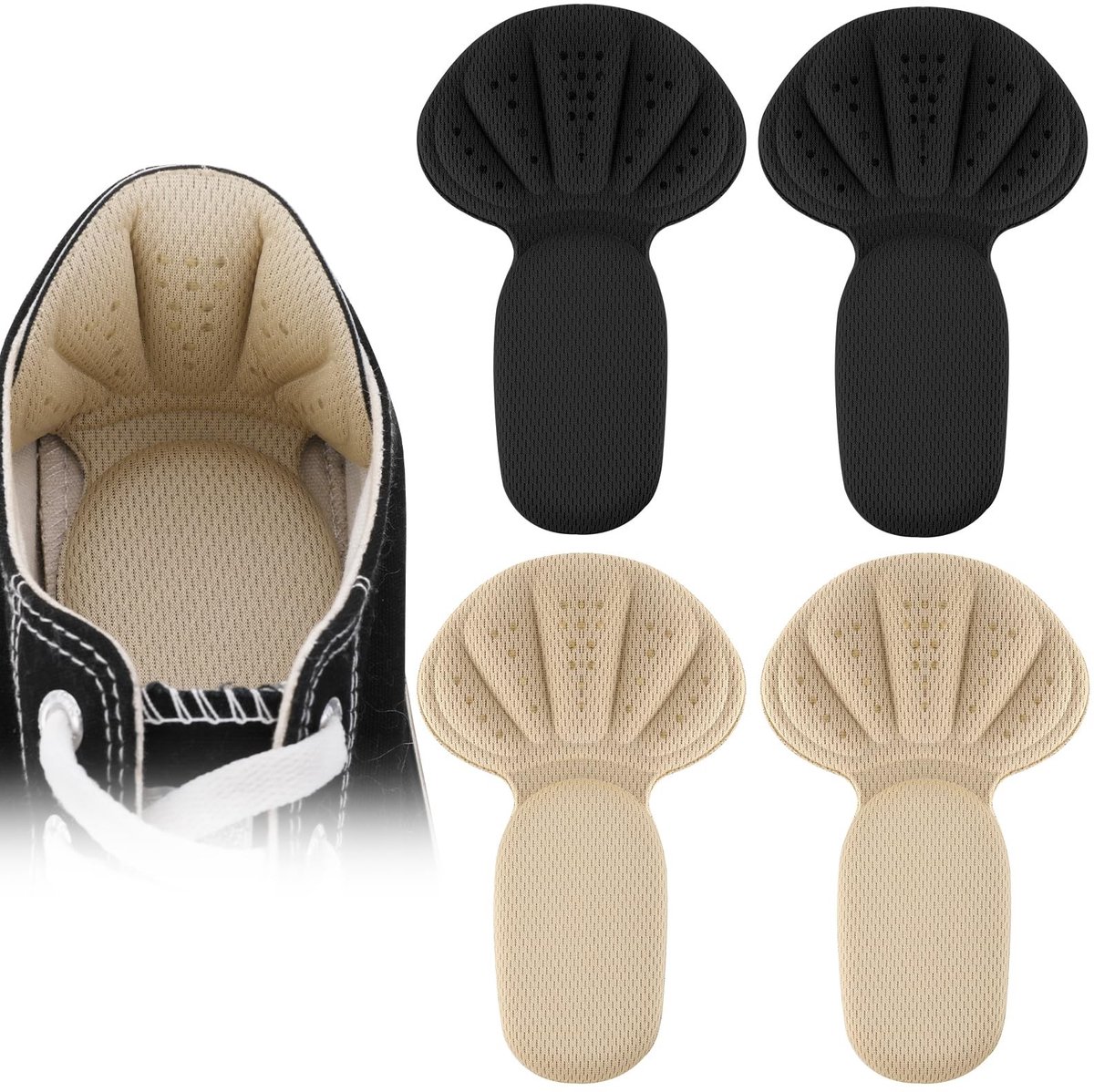 Dailygoods- Hielkussen Zachte Mesh - Hielbeschermers - Antislip Hieltjes - Hielkussentjes - Inlegzolen - Vermindert Wrijving en Blaren