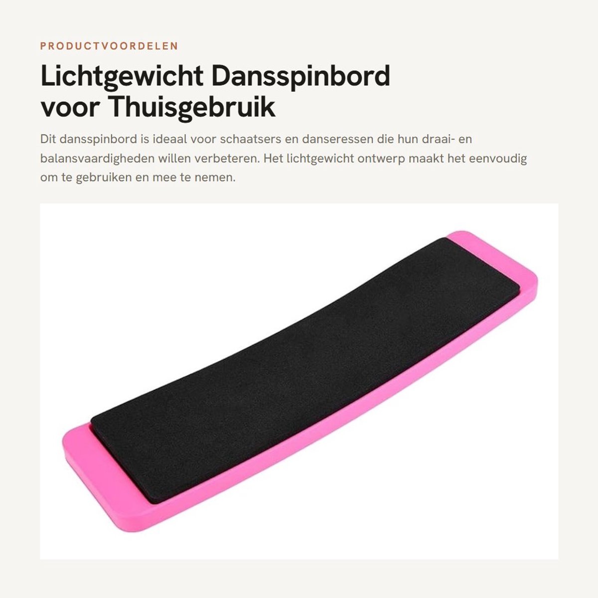 Dailygoods- Dansspinbord Lichtgewicht - Draaibord - Kunststof - Robuust - Draagbaar - Met rubberen voetkussens - Draaiapparaat