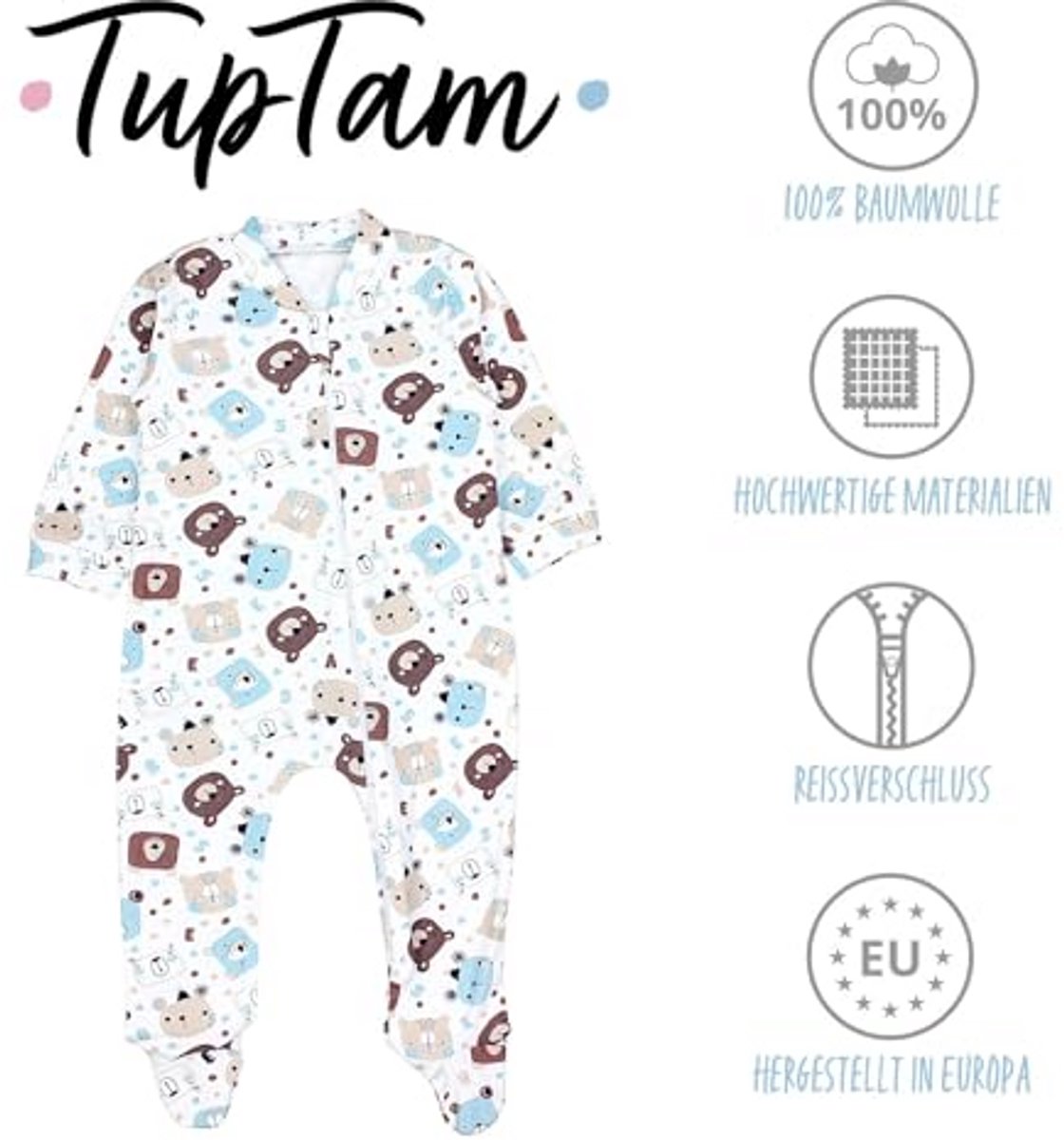 Baby Pyjama Romper - Slaappakje Jumpsuit - Comfortabel Slapen - Praktische Ritsluiting - 3 Stuks - Meerdere Designs