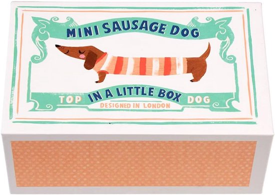 Mini Worst Hond - Knuffel Teckel - Cadeau Idee - Met Illustratie Doos - 135 cm - Meerkleurig — afbeelding 3