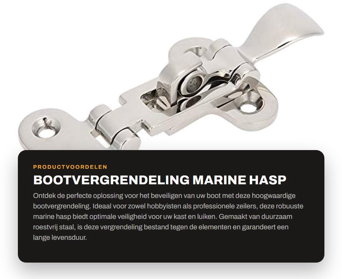 Dailygoods- Bootvergrendeling 2 Stuks - Roestvrij Staal - Marine Hasp - Mechanische Gesp - Hoogwaardige Kwaliteit - Eenvoudig te Installeren - Bootlock