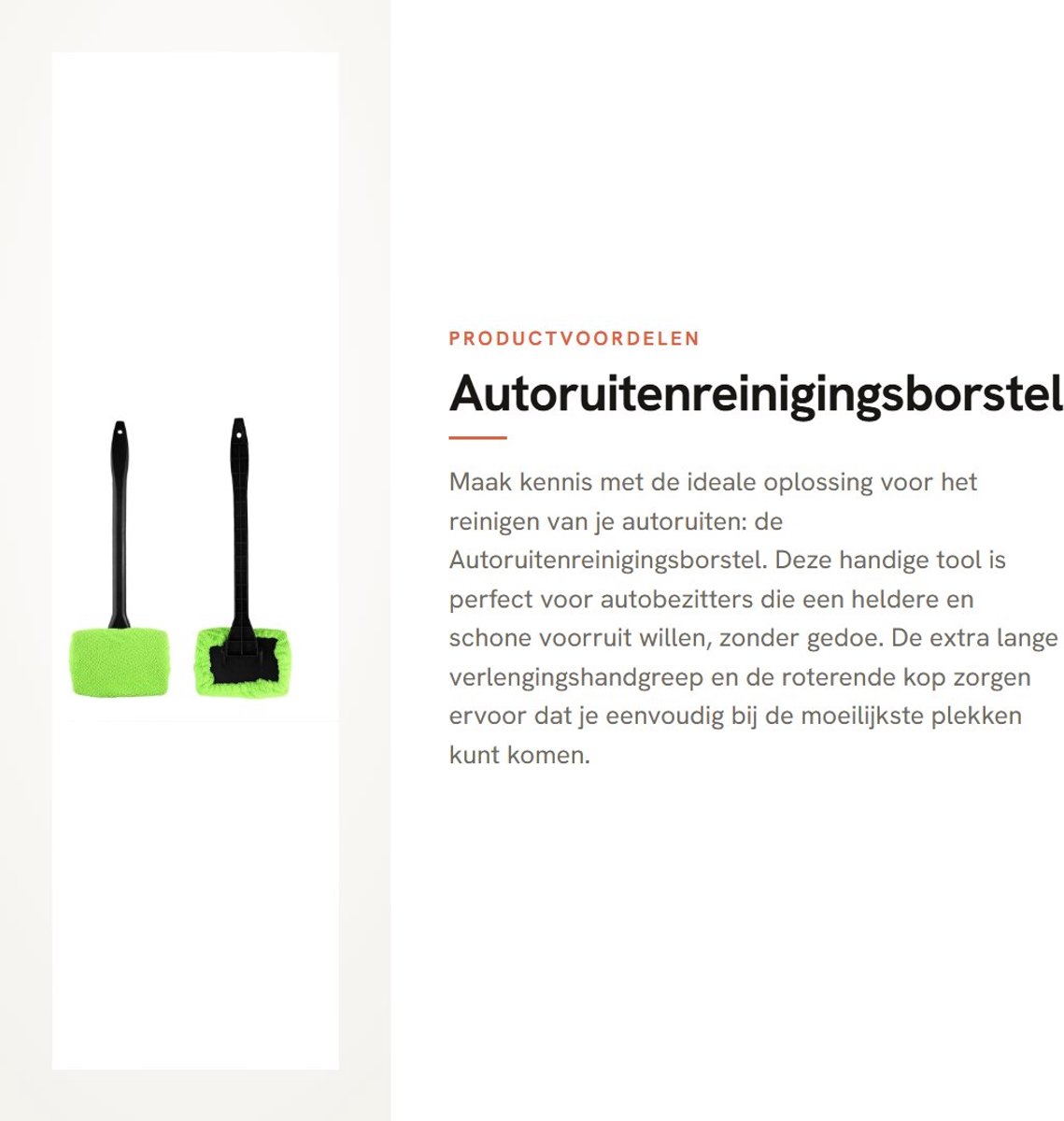 Dailygoods- Ruitenreinigingsborstel - Afneembare Handgreep - Microvezeldop - Roterende Kop - Verlengingshandgreep - Eenvoudig in Gebruik - Ruitenspons