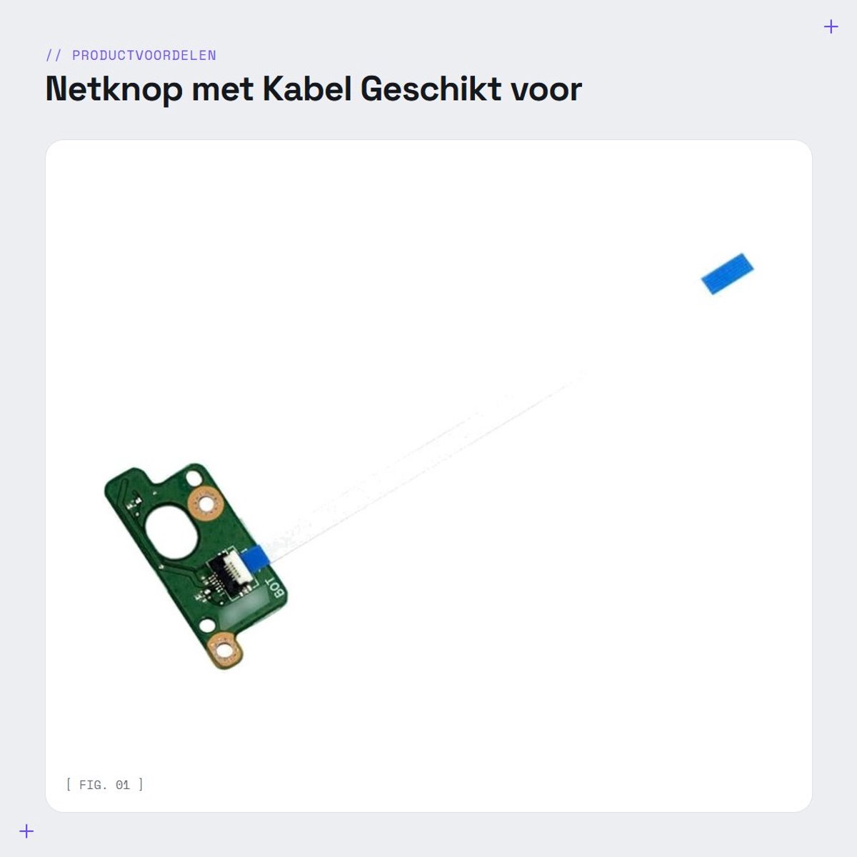 Dailygoods - Netknop met Kabel Geschikt voor Diverse ASUS Modellen