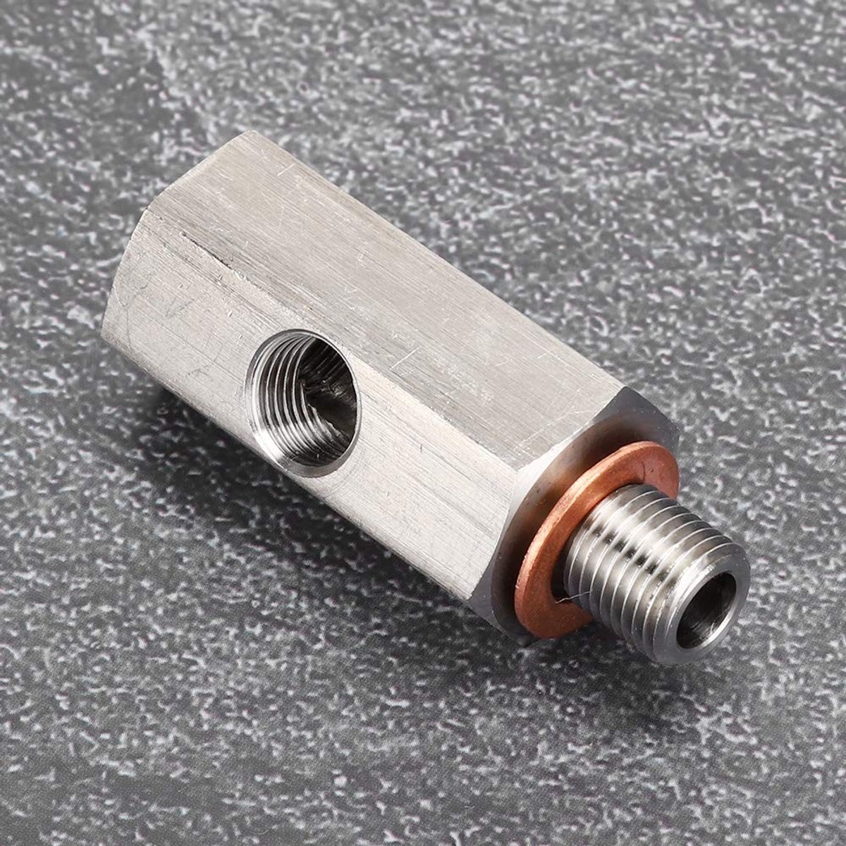 Dailygoods - Oliesensoradapter - 1/8 inch Oliedruksensor T-stuk - Hoogwaardig roestvrij staal - Turbo-olietoevoer - Veilig en duurzaam - Geschikt...