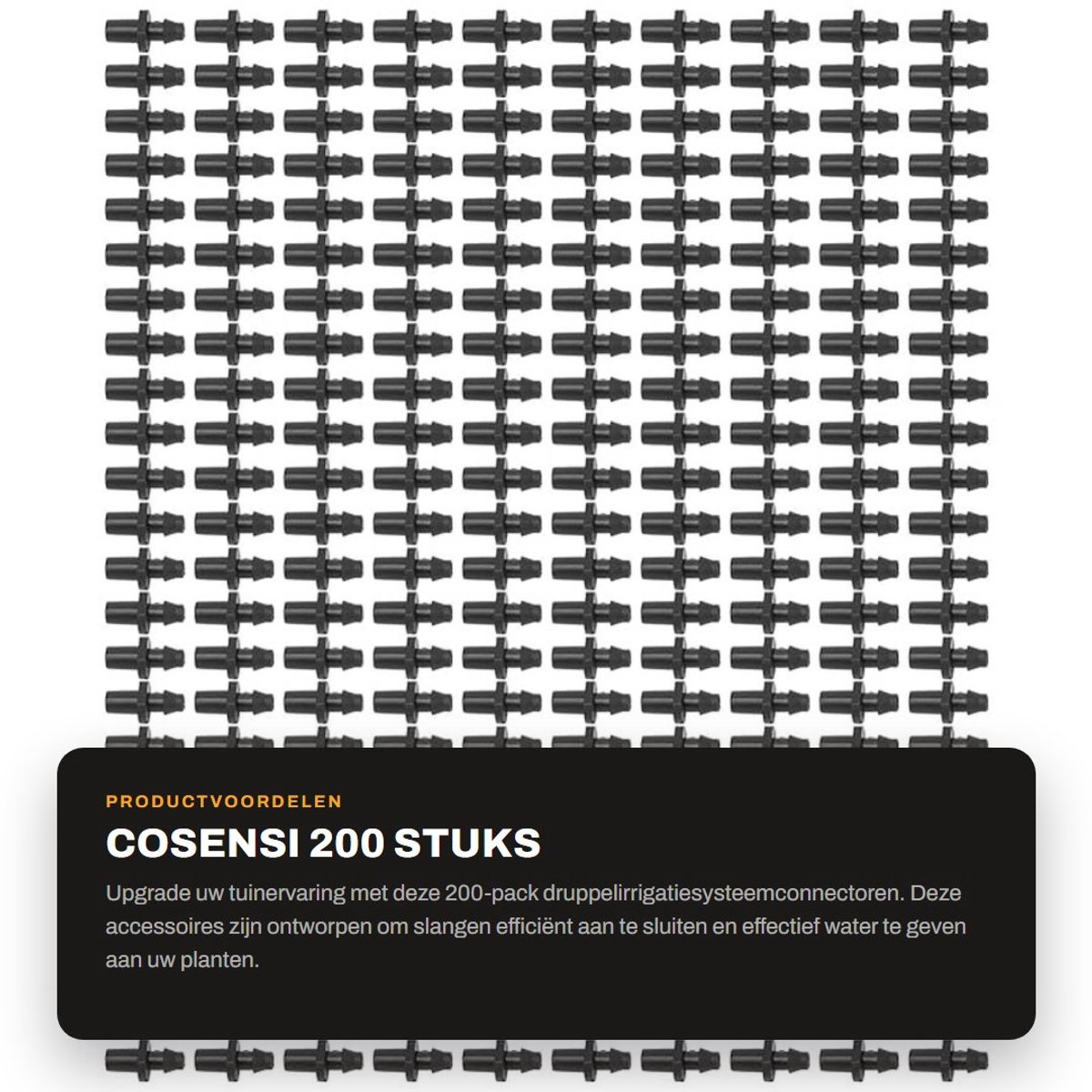 Dailygoods- Druppelirrigatieconnectoren 200 Stuks - HDPE Slangaccessoires - Tuinbewateringsgereedschap - Enkele Haak - Efficiënt Tuinieren - Duurzaam en Betrouwbaar - Irrigatieconnector