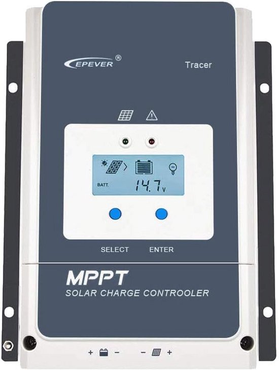 MPPT Solar Charge Controller - Zonne Laadregelaar - Zonne-energie Systeem - Geavanceerde MPPT Technologie - 50A - Grijs