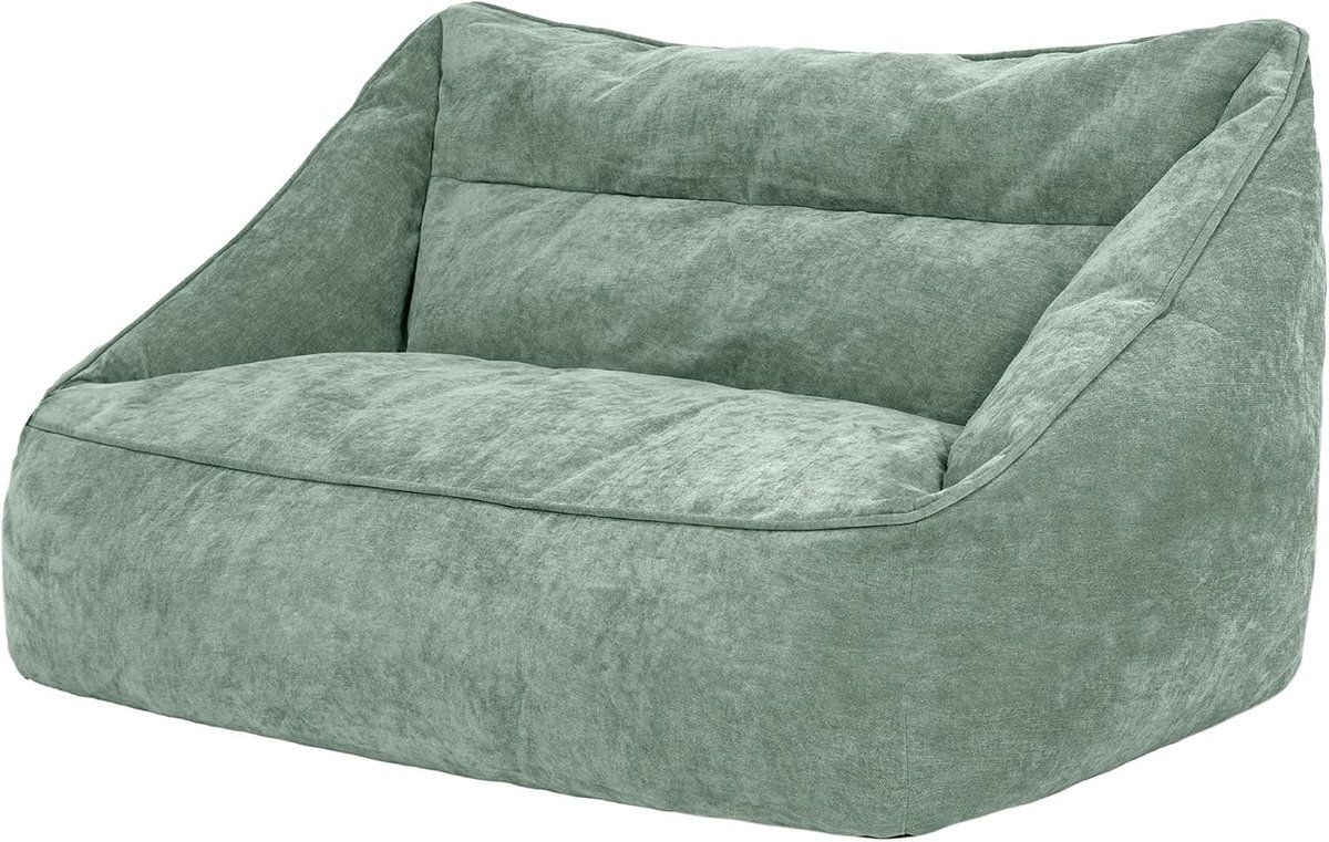 Zitzak Sofa - Zitbank - Ontspannen Zitten - Luxe Chenille Stof - 93 x 160 x 70 cm - Groen