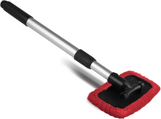 Autowas met steel - Ruitenreiniger - Auto ramen poetsen - Telescopische steel - 38-52 cm - Rood — afbeelding 5