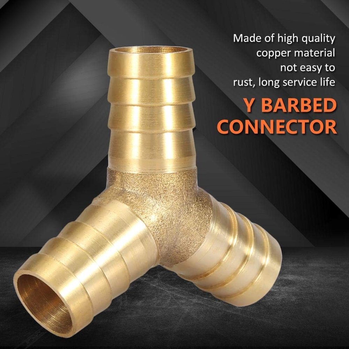 Dailygoods- Tee Connector Messing - 3 Weg Adapter - Brandstof/Lucht/Water/Gas/Olie - 14mm - 1 Stuk - Hoogwaardige Kwaliteit - Slangconnector
