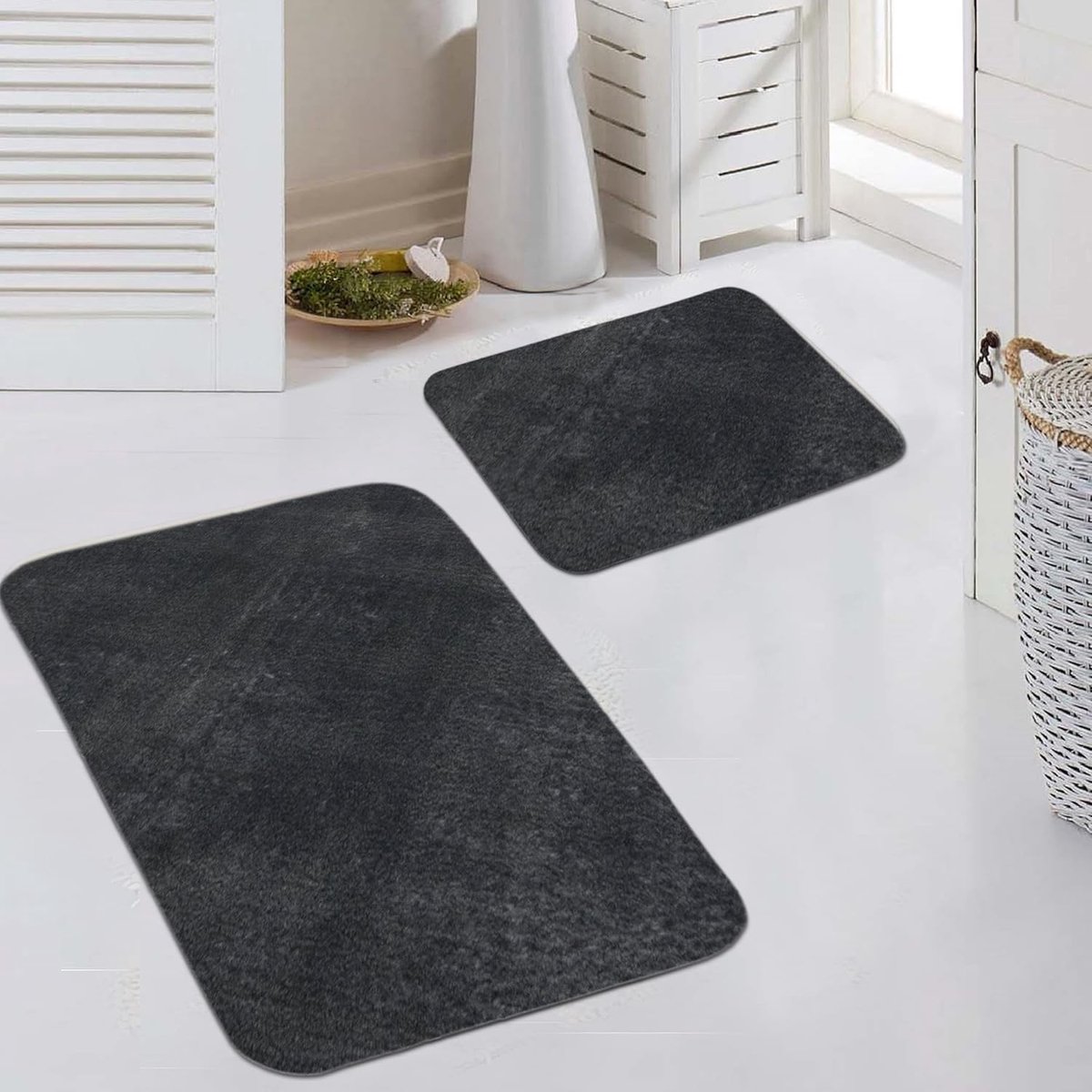 Badmat set - Toilet tapijt - Badkamer comfort - Antislip en wasbaar - 50x60 en 60x100cm -