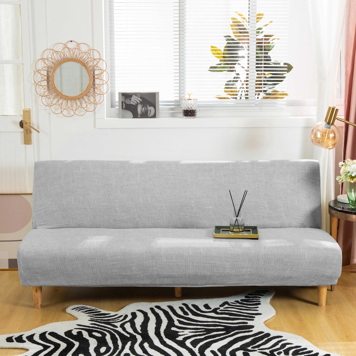 Dailygoods- Futonhoes met print - Antislip Hoes - Bescherming voor Inklapbare Bank - Geschikt voor 2/3-zitsbanken - Verstelbaar tot 210 cm - Duurzaam Elastaan - Bankhoes