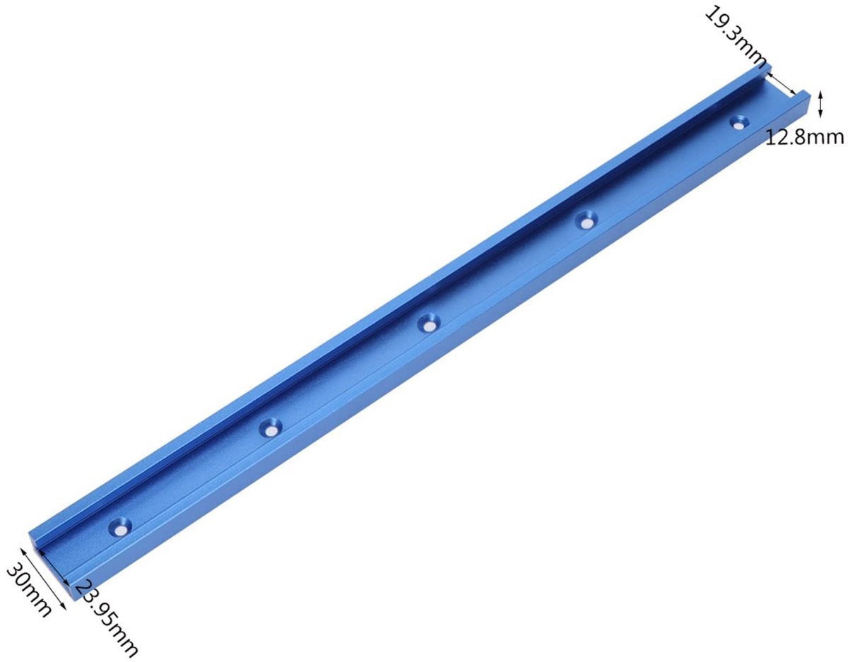 Dailygoods- Verstekrail 800mm - T-groefrail - Aluminium - Houtbewerking - Geschikt voor T-schroeven/snelspanners - Praktisch hulpmiddel