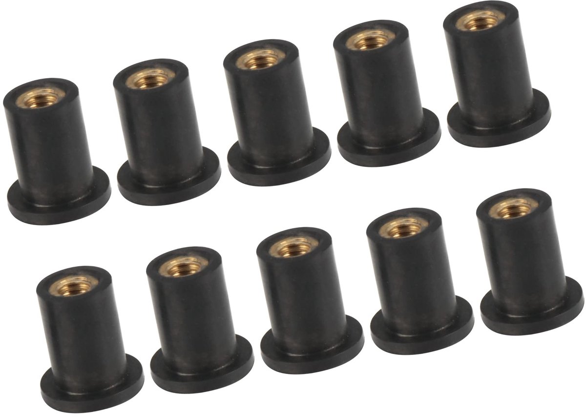 Dailygoods- Voorruit Rubber Moer M4 - Schroeven - Schroefhaken - Schroefmachines - Corrosiebestendig - Set van 10 - Schroef