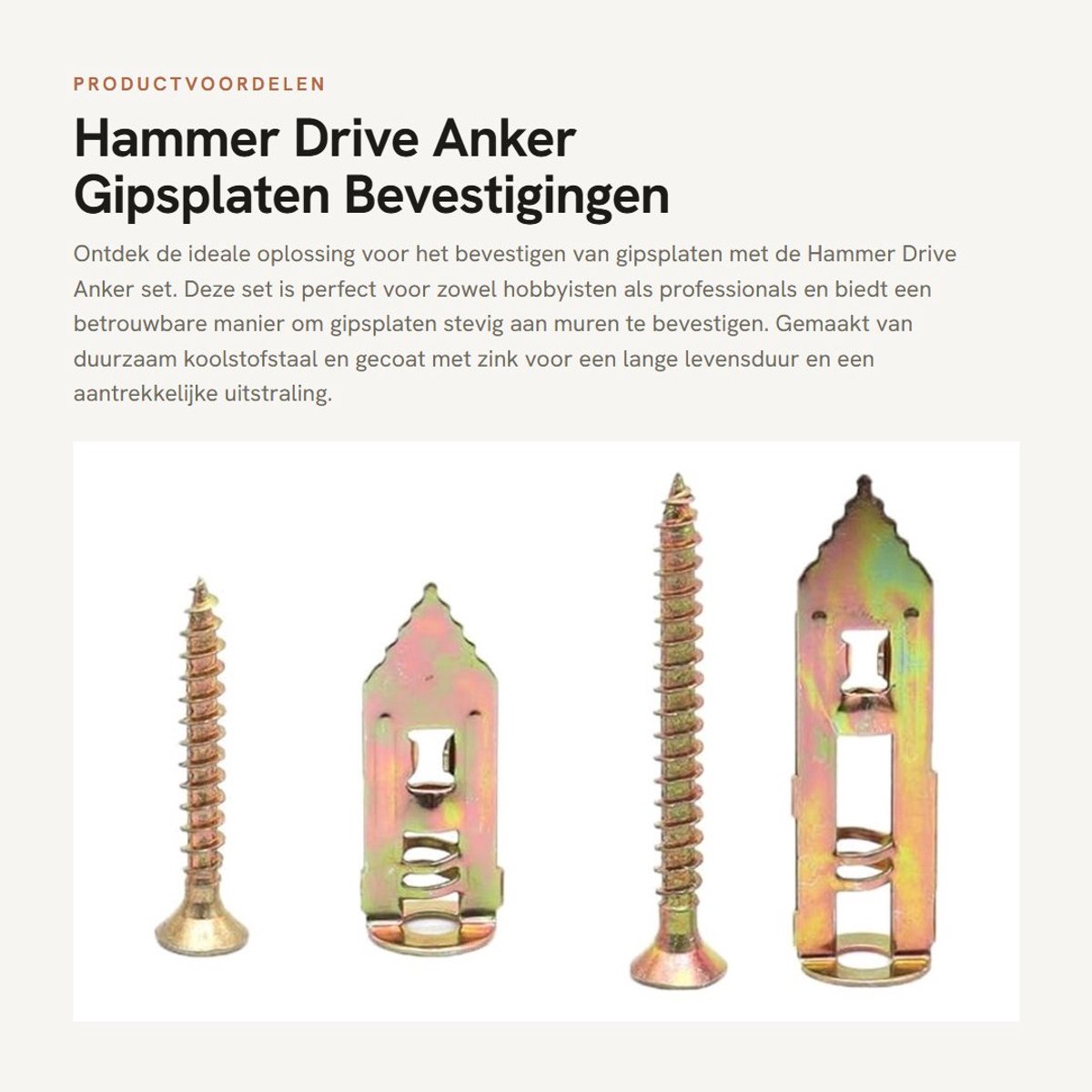 Dailygoods- Gipsplaatankers 60 stuks - Zelfborende Ankers - Muurpluggen - Koolstofstaal - Corrosiebestendig - Voor gipsplaten - Muurankers