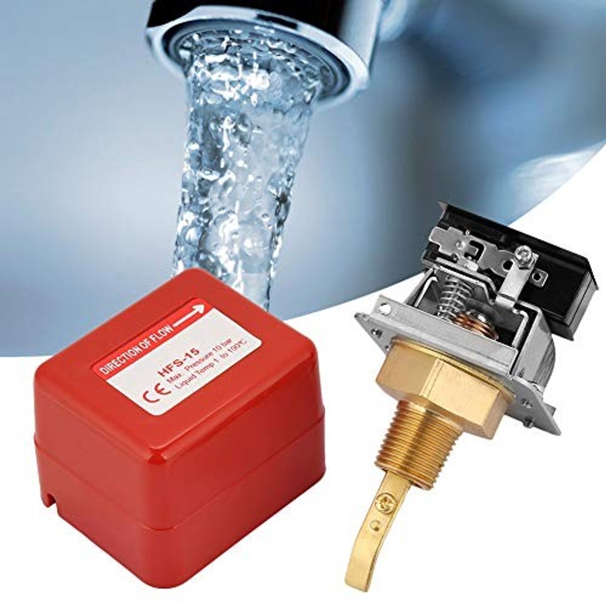Dailygoods - Water/Paddle Flow Switch - SPDT Contacten - Voor Vloeistofmeting - Rood - Betrouwbare Sensor - Geschikt voor Diverse Toepassingen - Duurz...