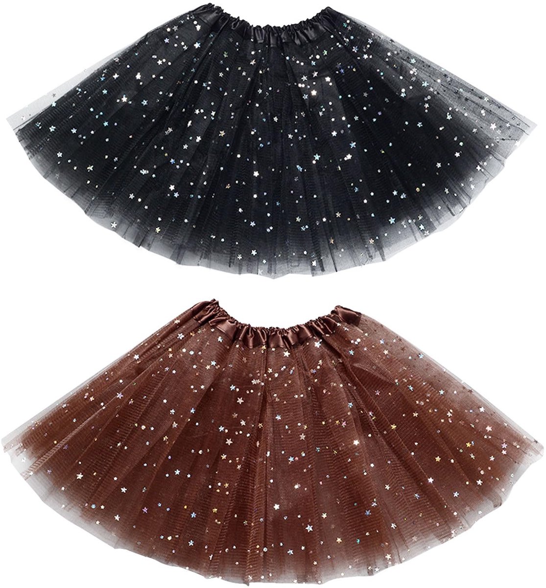 Dailygoods- Tutu 3 lagen - Meisjes Rok - Pailletten - Dansen - Feest - 30 cm lengte - Balletrok