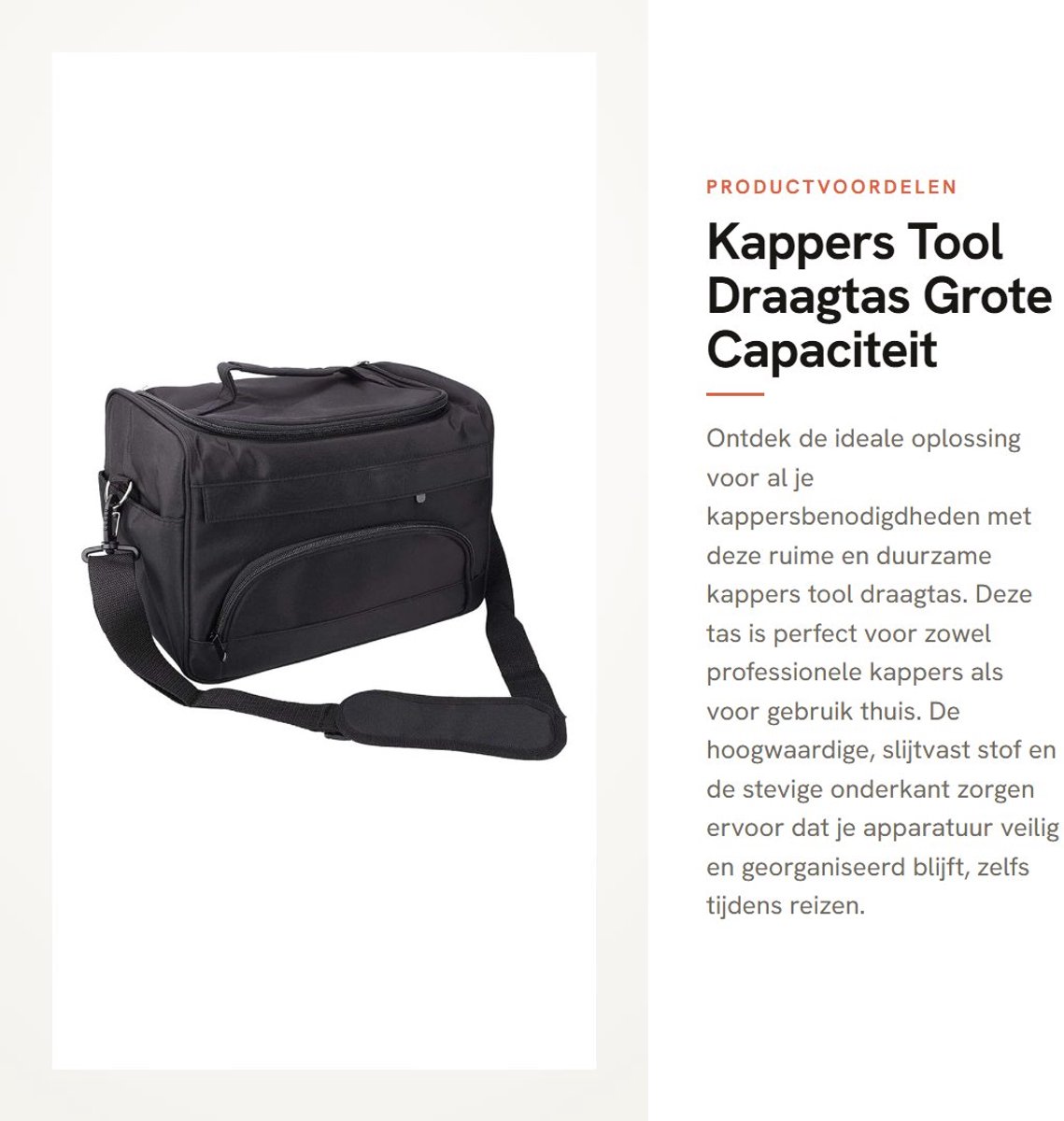 Dailygoods- Kappers Draagtas Grote Capaciteit - Slijtvast Materiaal - Professionele Gereedschapstas - Meerdere Vakken - Duurzaam - Ideaal voor Reizen