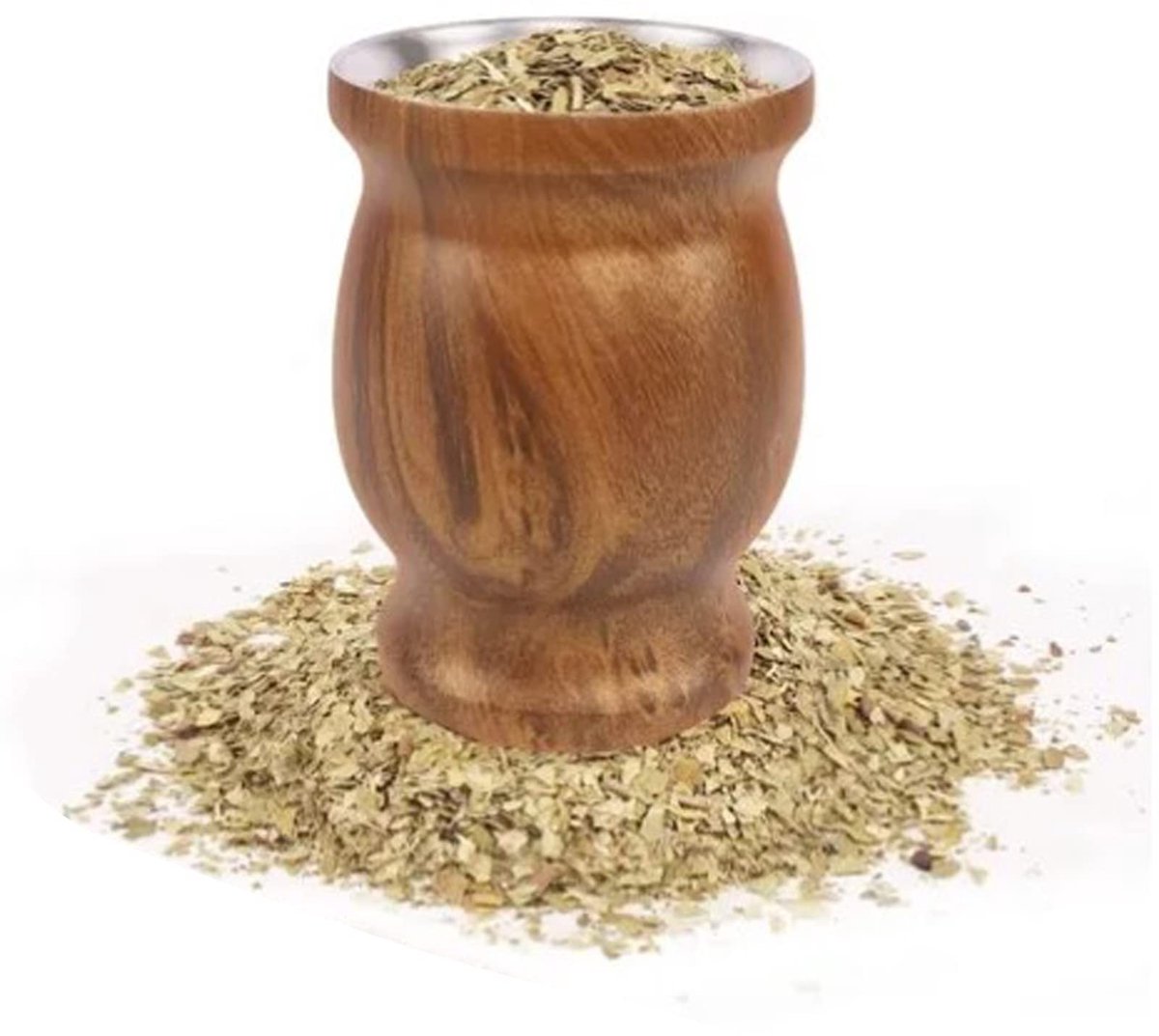 Dailygoods- Yerba Mate Cup Dubbelwandig - Kalebasbeker - RVS - Inclusief Bombilla/Rietje - Reinigingsborstel - Traditioneel/Modern Design - Kalebas