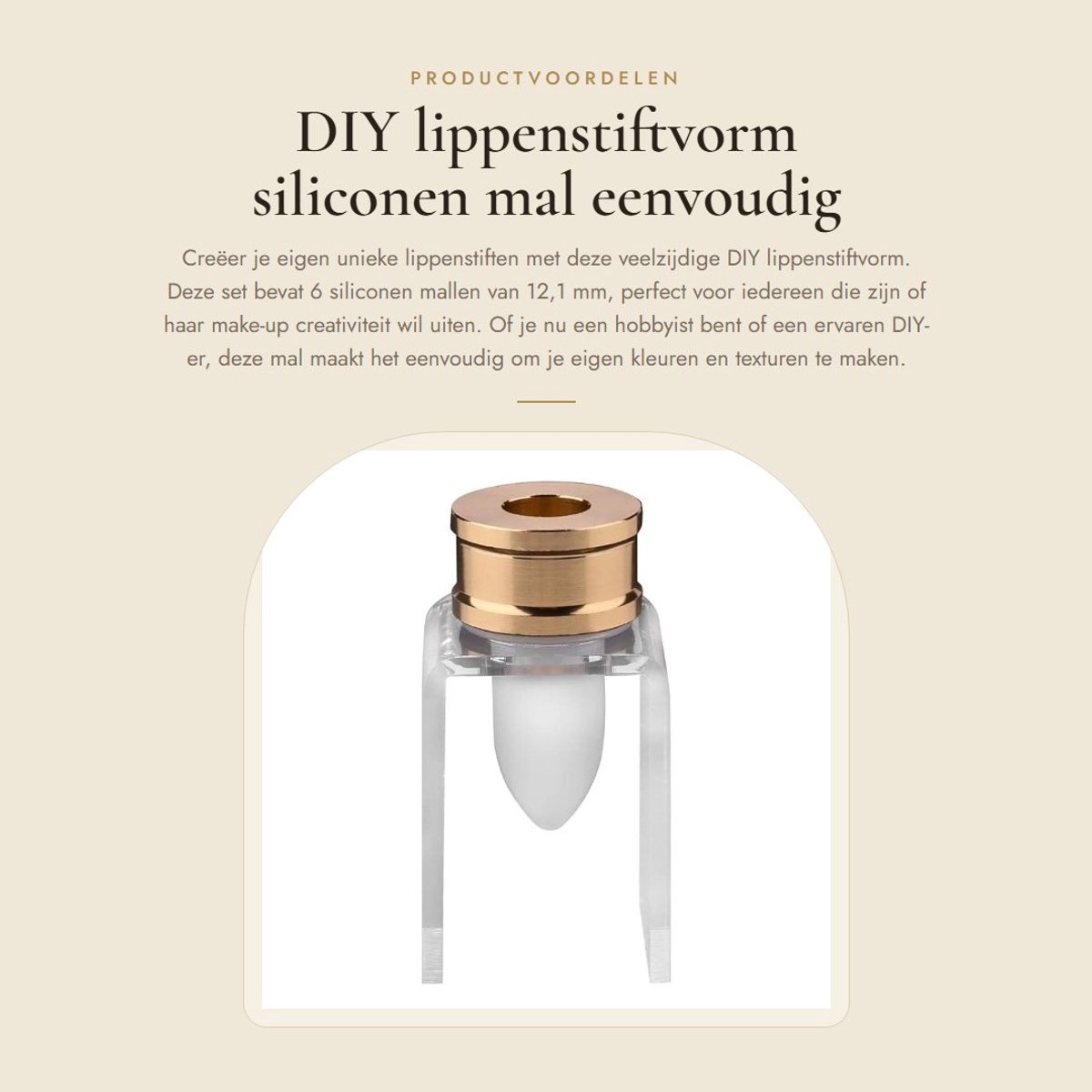 Dailygoods- Lippenstiftvorm - DIY Set - Siliconen Mal - Eenvoudig Ontwerp - 6 Vormen - Cosmetica Tool - Lippenstiftmal