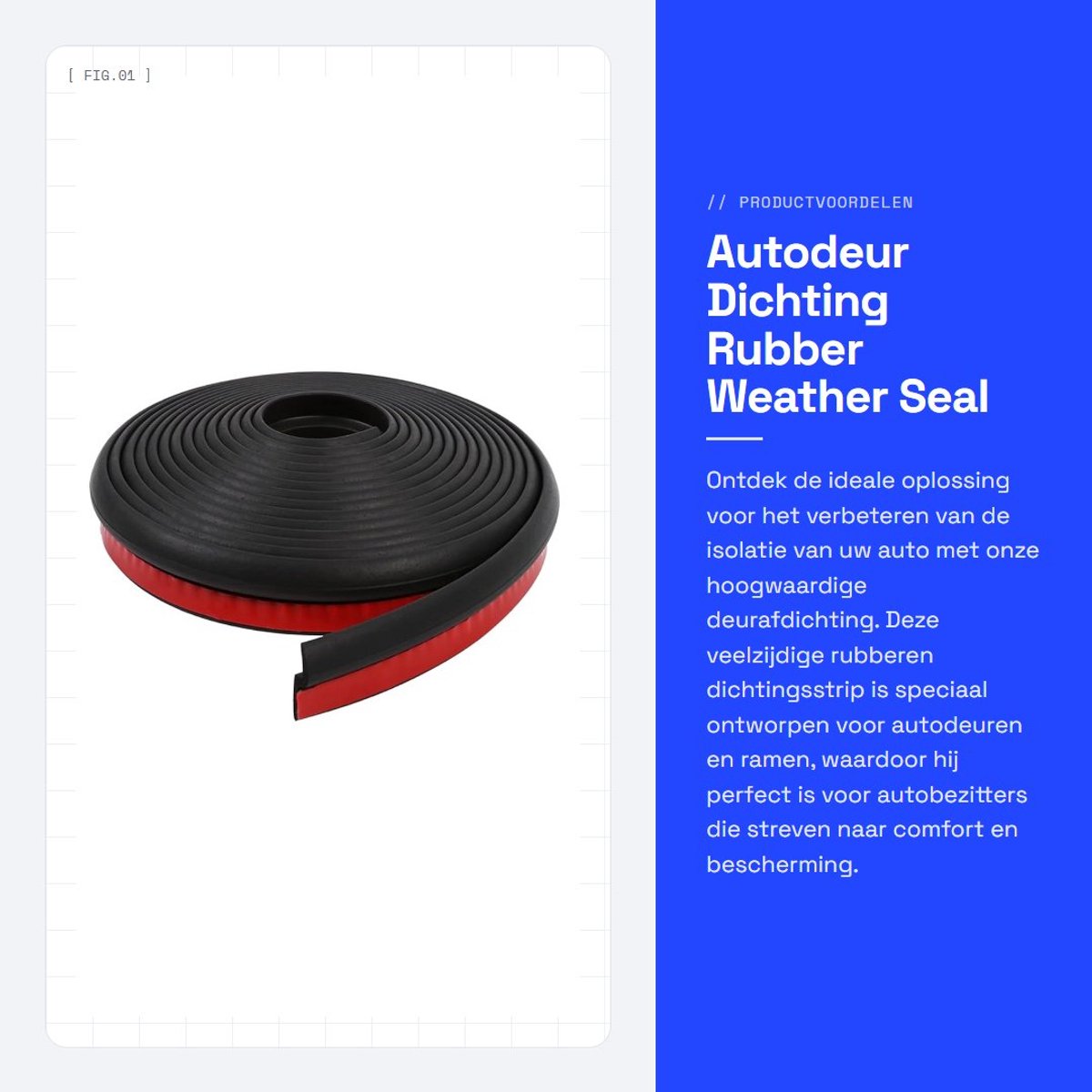Dailygoods- Dichtingsstrip Hoogwaardig Rubber - Deurafdichtingskit Mobiele Airco - Deur Afdichting - Waterdicht - Ultra-flexibel - Bescherming Tegen Geluid - Deurafdichting