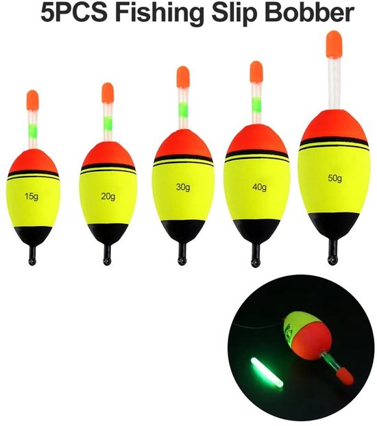 Dailygoods - Set Vissen Dobbers - Lichtgevende Drijvers 15g, 20g, 30g, 40g, 50g, 5 Stuks van Dailygoods — afbeelding 5