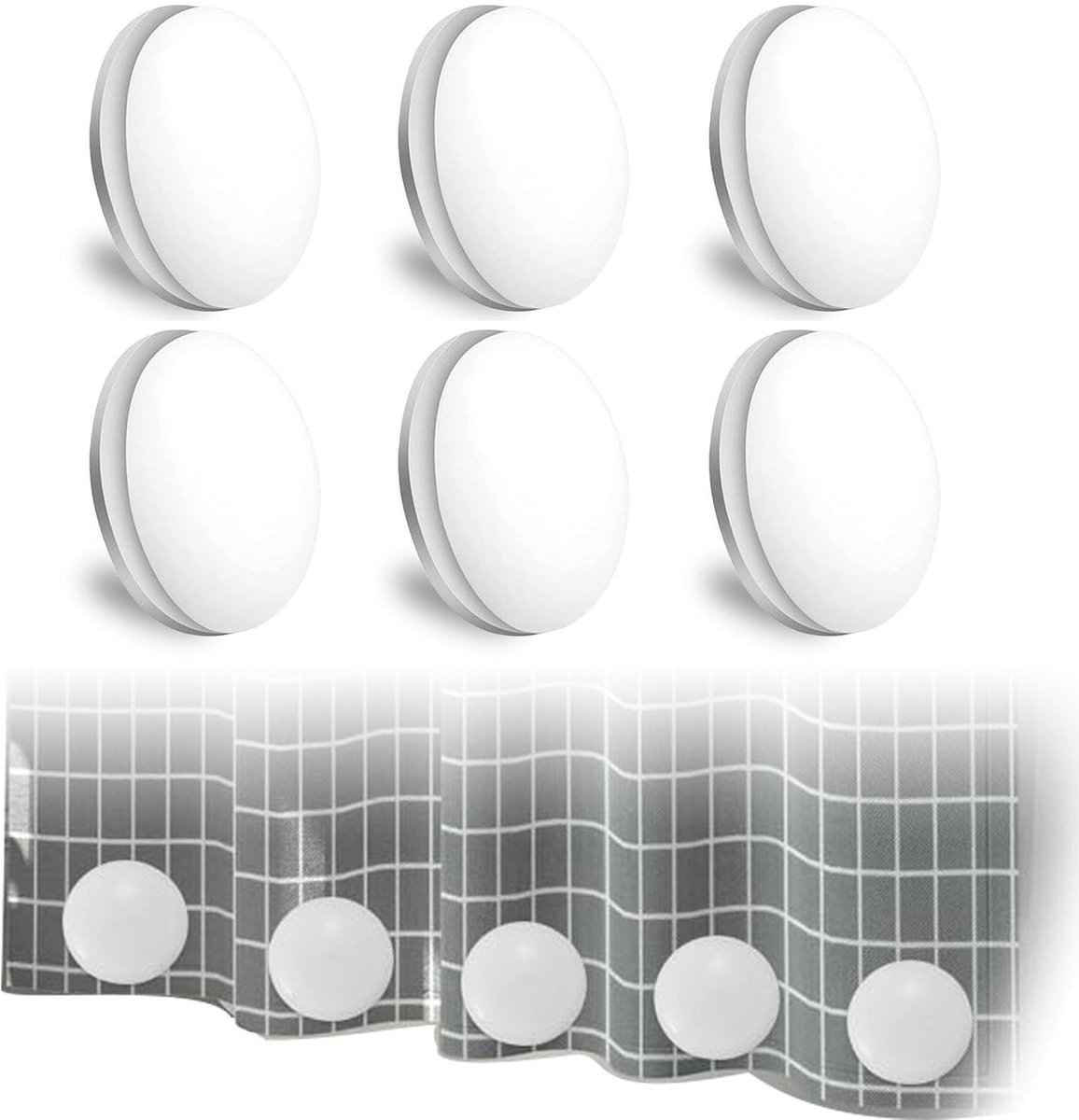 Dailygoods- Gordijngewichten 6 Paar - Sterke Magneten - Waterdicht - Douchegordijngewichten - Tafelkleed - 4 cm - Veilig en Betrouwbaar