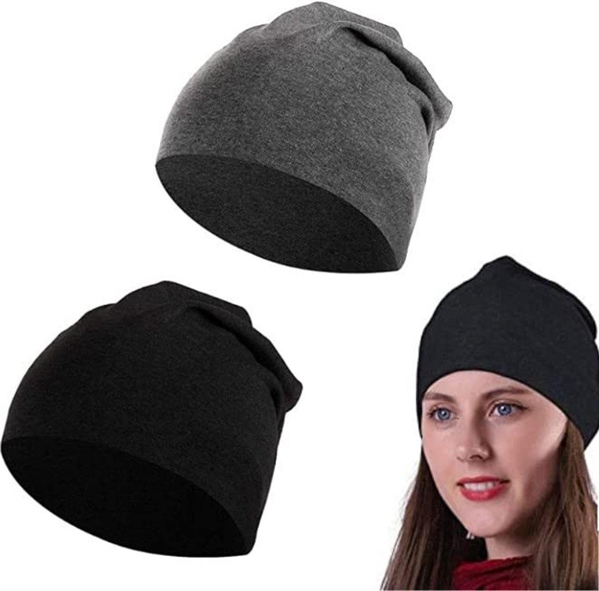Dailygoods- Slaapmuts Ademend - Katoenen Chemomuts - Uniseks