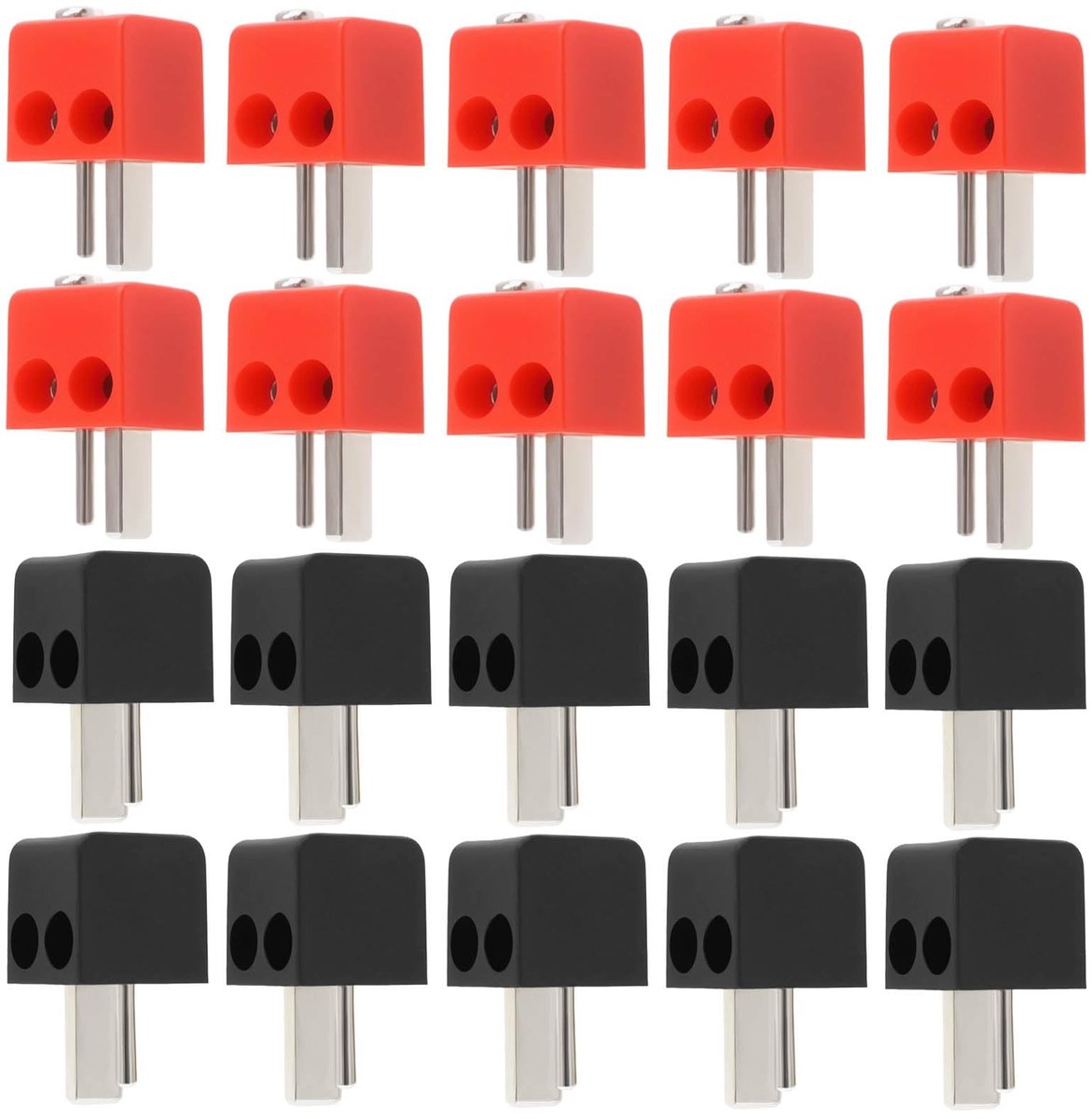 Dailygoods- Luidspreker Plug Set - 20 Stuks - 2-Pins DIN-Stekkeradapter - Schroef Aansluiting - Kunststof - Geschikt voor Audio/Video Apparatuur - Luidsprekeradapter