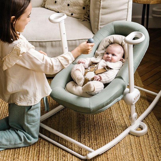 Babywipstoel - Baby relax - Baby comfort - Verstelbaar in 5 hoogtes - Opvouwbaar - Salie — afbeelding 3