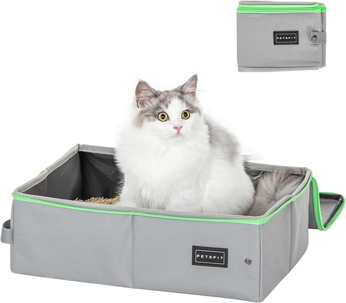 Reisstrooisel voor katten - Draagbaar, Opvouwbaar, Waterdicht en Gemakkelijk te Reinigen - 40 cm x 30 cm x 12 cm