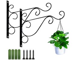 Tweedelige, aan de muur te bevestigen metalen hangende plantenbak