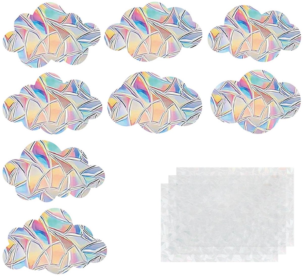 Dailygoods- Raamstickers Vogelbescherming - Decoratieve Stickers - 24 Stuks - PVC - Regenboogpatroon - Aanpasbare Maten - Suncatcher - Raamfolie