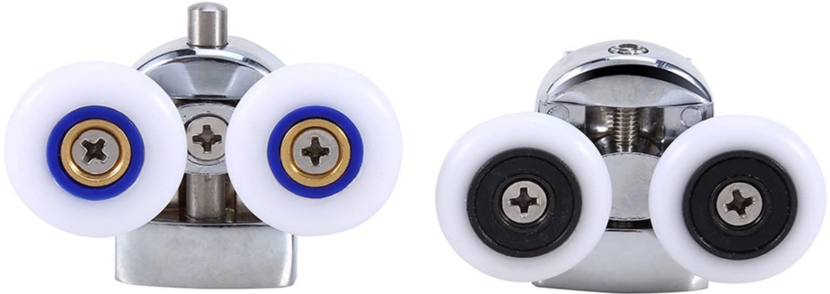 Dailygoods- Douchedeurrollen Dubbel 26 Mm - Zinklegering - Boven-/Onderkant - Verstelbaar - Nauwkeurige Uitlijning - Eenvoudige Installatie - Douchedeurwielen