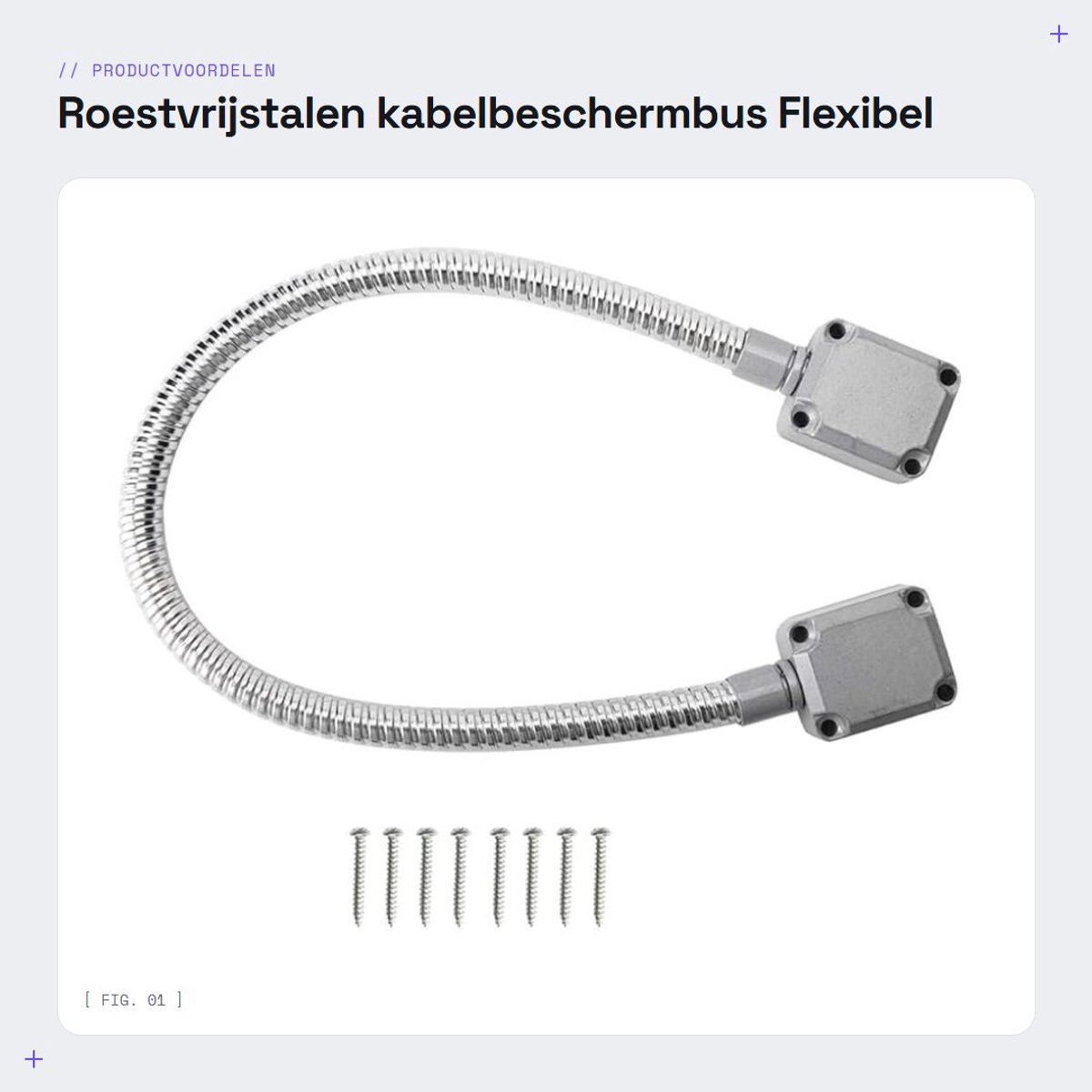 Dailygoods- Kabelbeschermbus 8 mm - Roestvrij staal - Flexibele deurlusbeschermkappen - Duurzaam - Zinklegering - Bescherming installatiekabel - Deurlus