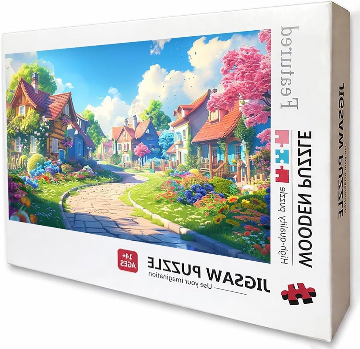 Houten Puzzel - Legpuzzel Volwassenen - Ontspanning - Achterkant met letters - 122 x 81 cm - Straat Zicht