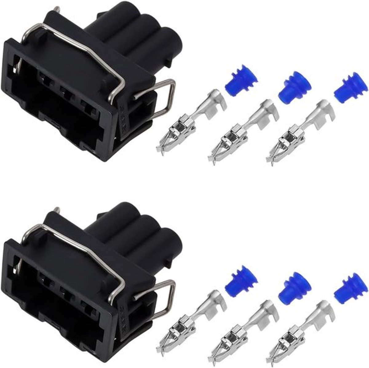 Auto Draad Harnas Connector - Waterdichte Elektrische - 3 Pin - 357972753 - Plug met Terminals - Compatibel met VW Seat Skoda - 2 stks - Geschikt voor Elektrische Voertuigen