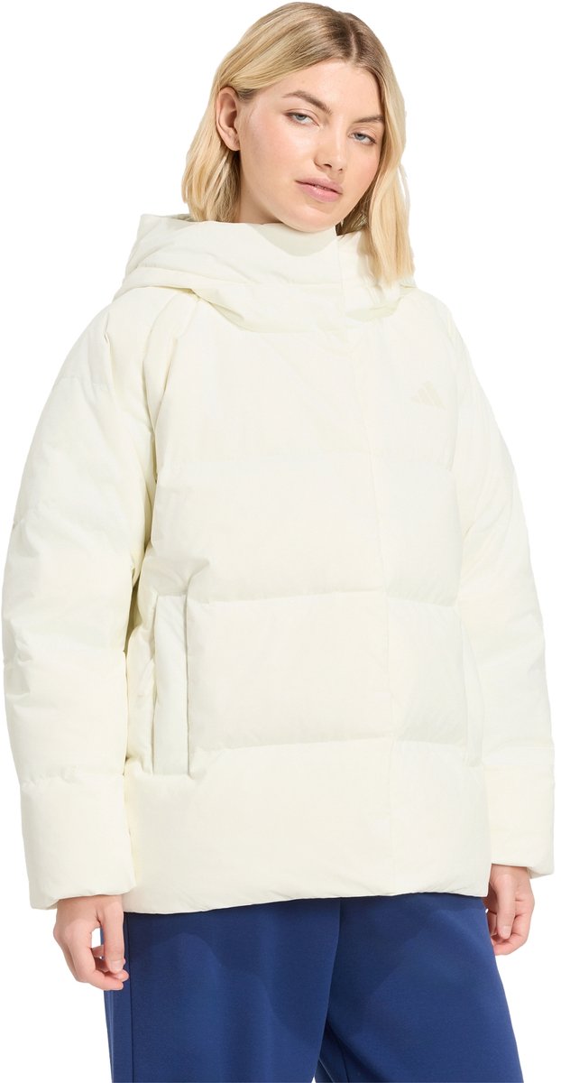Adidas Sportswear Helionic Donzen Pufferjas Met Capuchon Dames Wit