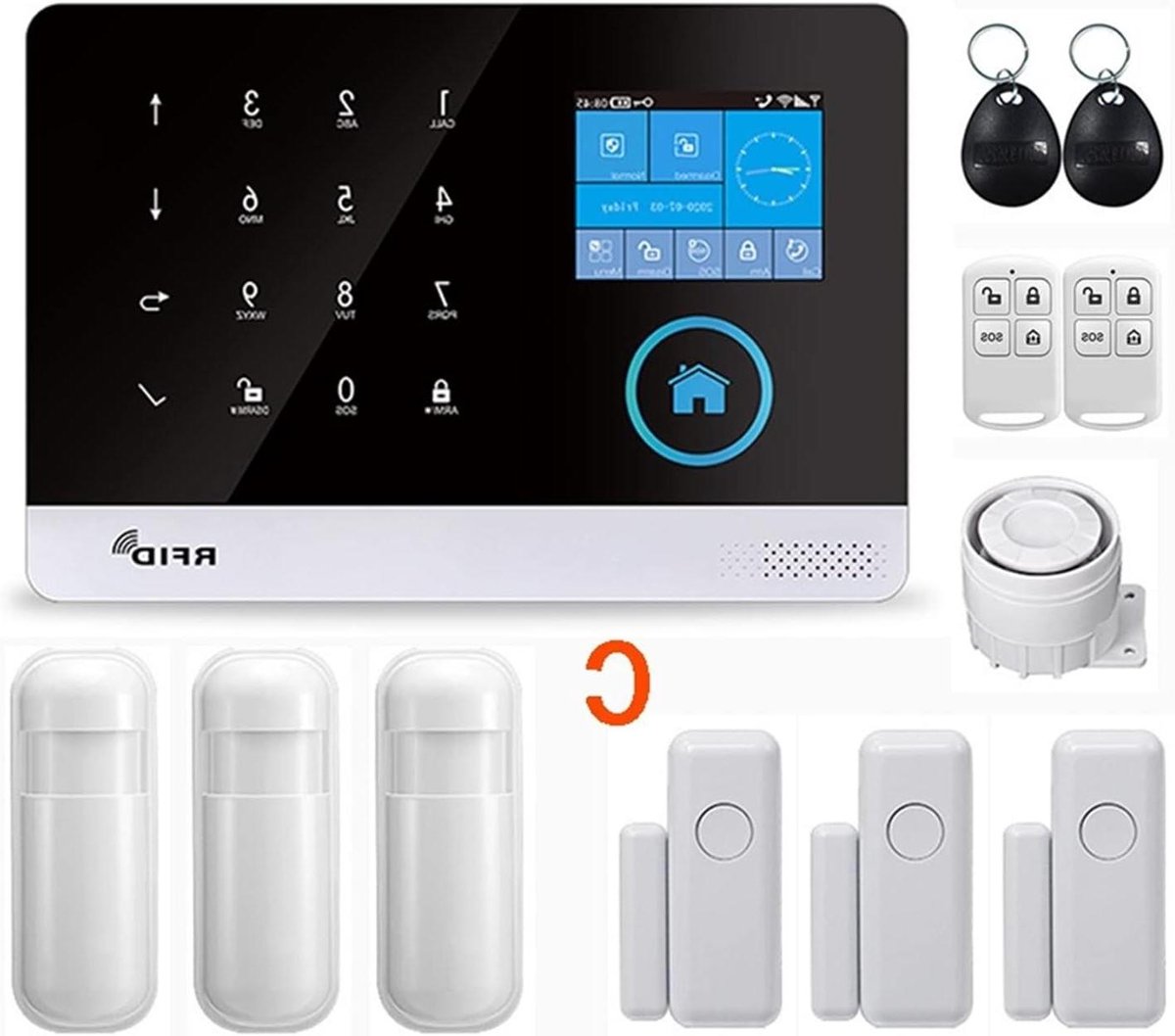 Draadloos Alarmsysteem - Home Security - Huis Beveiligen - Wifi GSM Connectiviteit - 10 Gram - Wit