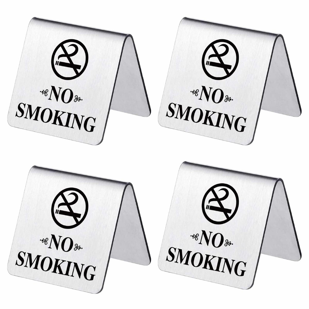 ONF3 - Tafelbord - Dubbelzijdig signaal - Ideaal voor restaurants - RVS - Niet roken - Perfect voor kantoor - 4x5 cm