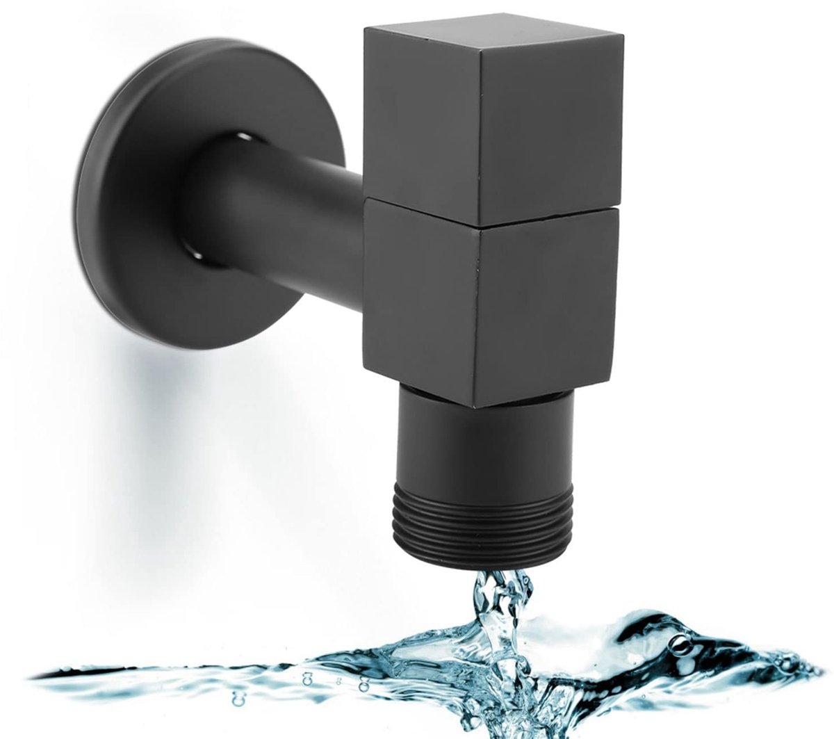aladdien - Wandkraan - Waterfall Type - Zwart Messing - Geschikt voor Badkamer en Keuken - Luxe en Modern