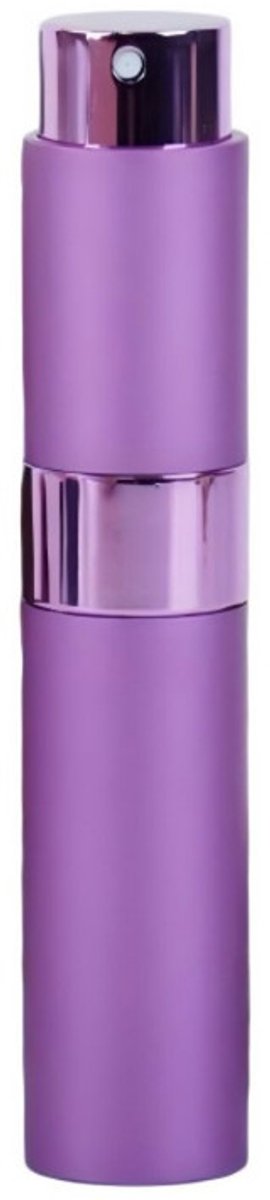 Parfumverstuiver — 8ml — 2,3x2,3x9,5cm — Draagbaar, navulbaar spuitflesje — Reisverstuiver — Flesje met draaimechanisme — Parfumdispenser — Parfumflesje — Behuizing van geanodiseerd aluminium+Glazen binnenflesje+Spuitkop van geanodiseerd aluminium