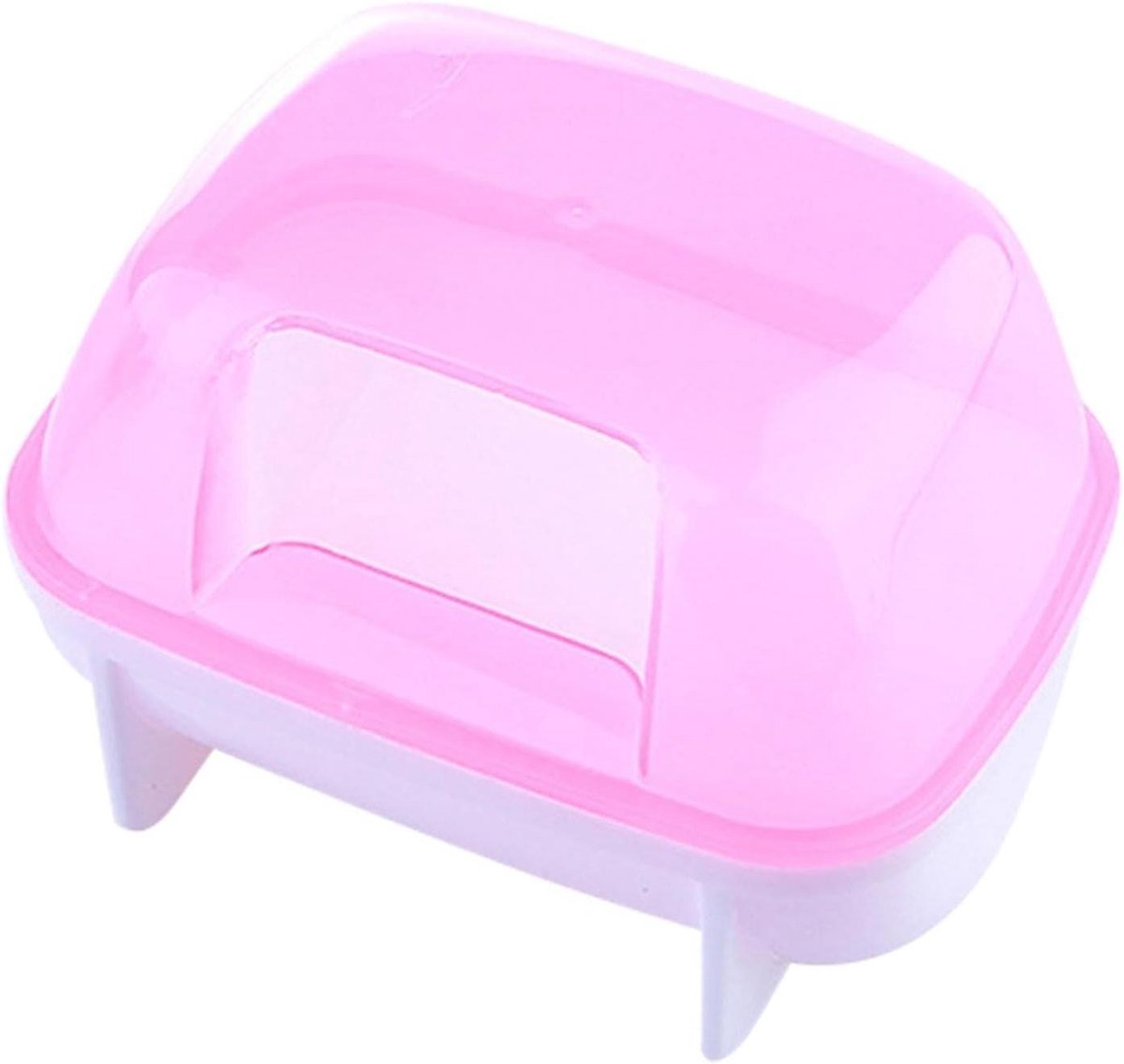 Hamster Zandbak - Hamsterbad Kuip - Hygiënisch Houden - Kantelveilig Ontwerp - 10x7.5x7.5 cm - Rood
